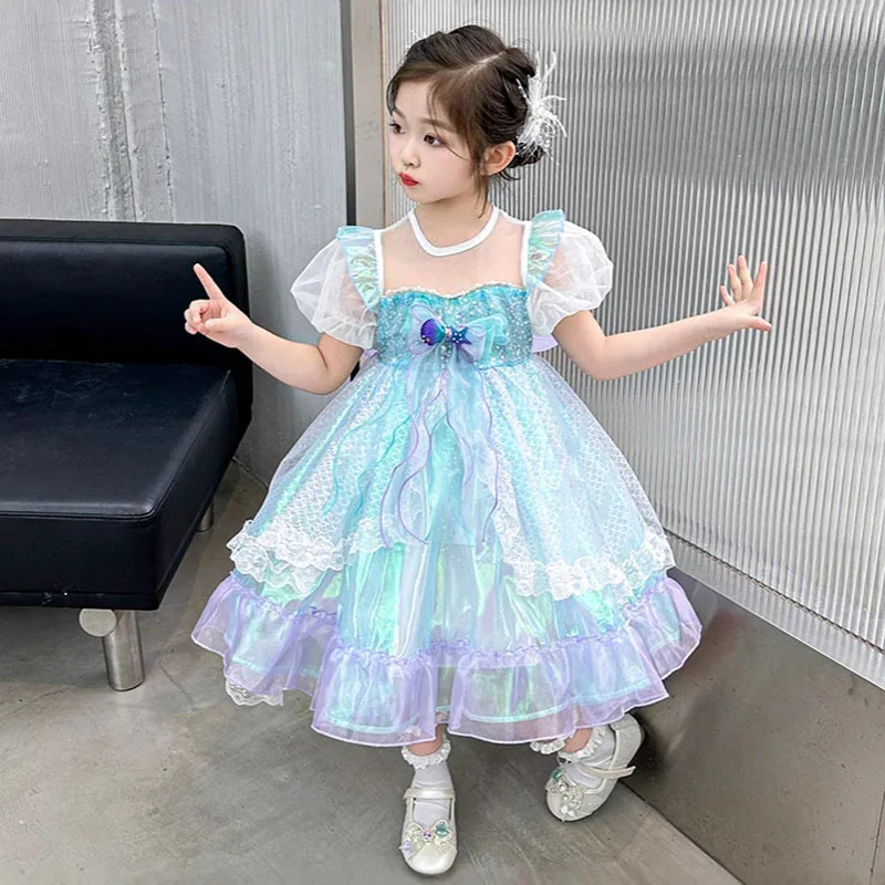 

Girls Party Dresses Mermaid Princess Dress For Girls Shiny Mesh Prom Dresses Kid Cosplay Carnival Costumes Birthday Performanc