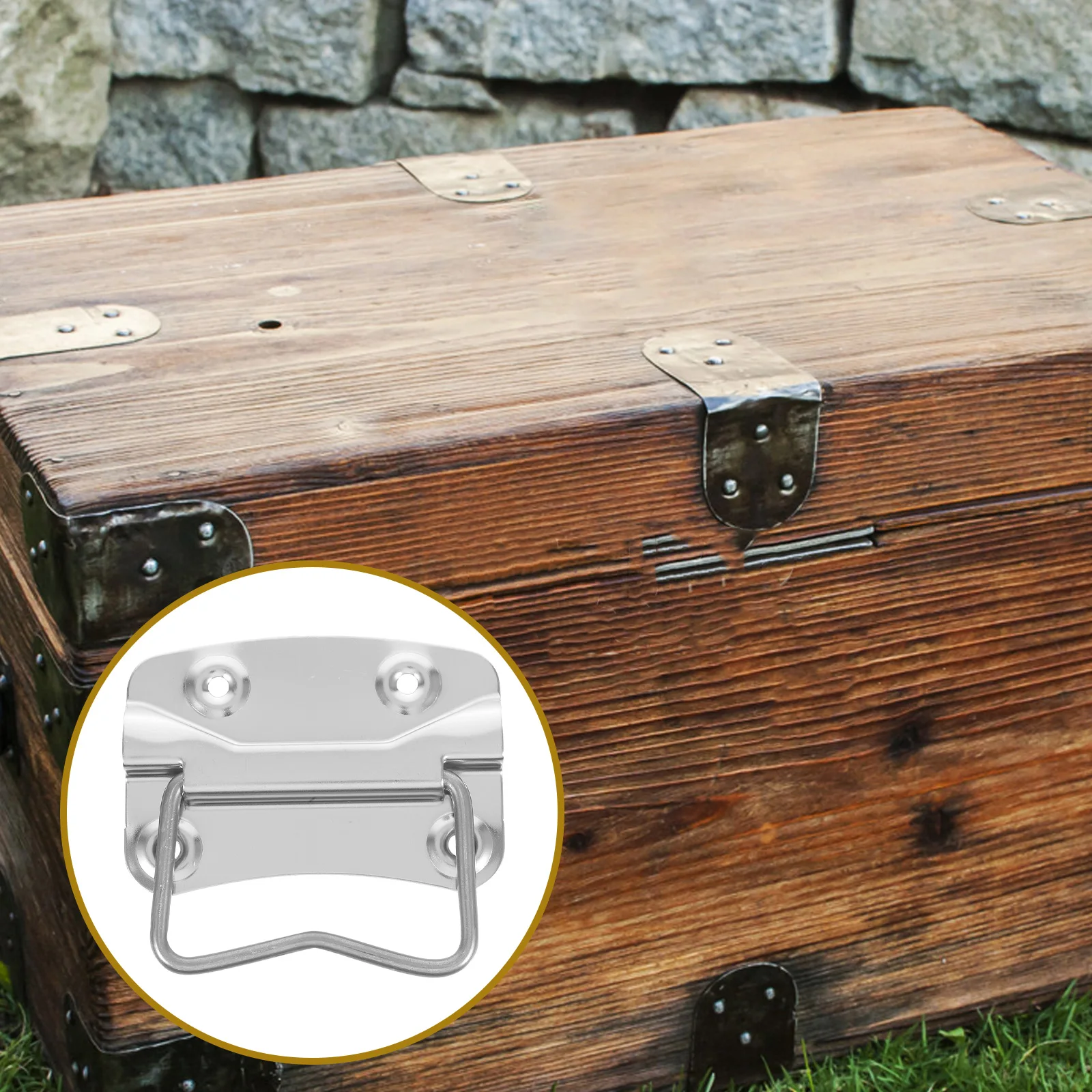 

2pcs Stainless Steel Handles Heavy Duty Barn Door Pulls for Tool Boxes Drawers Wooden Chest Hardware Foldable Spring Design