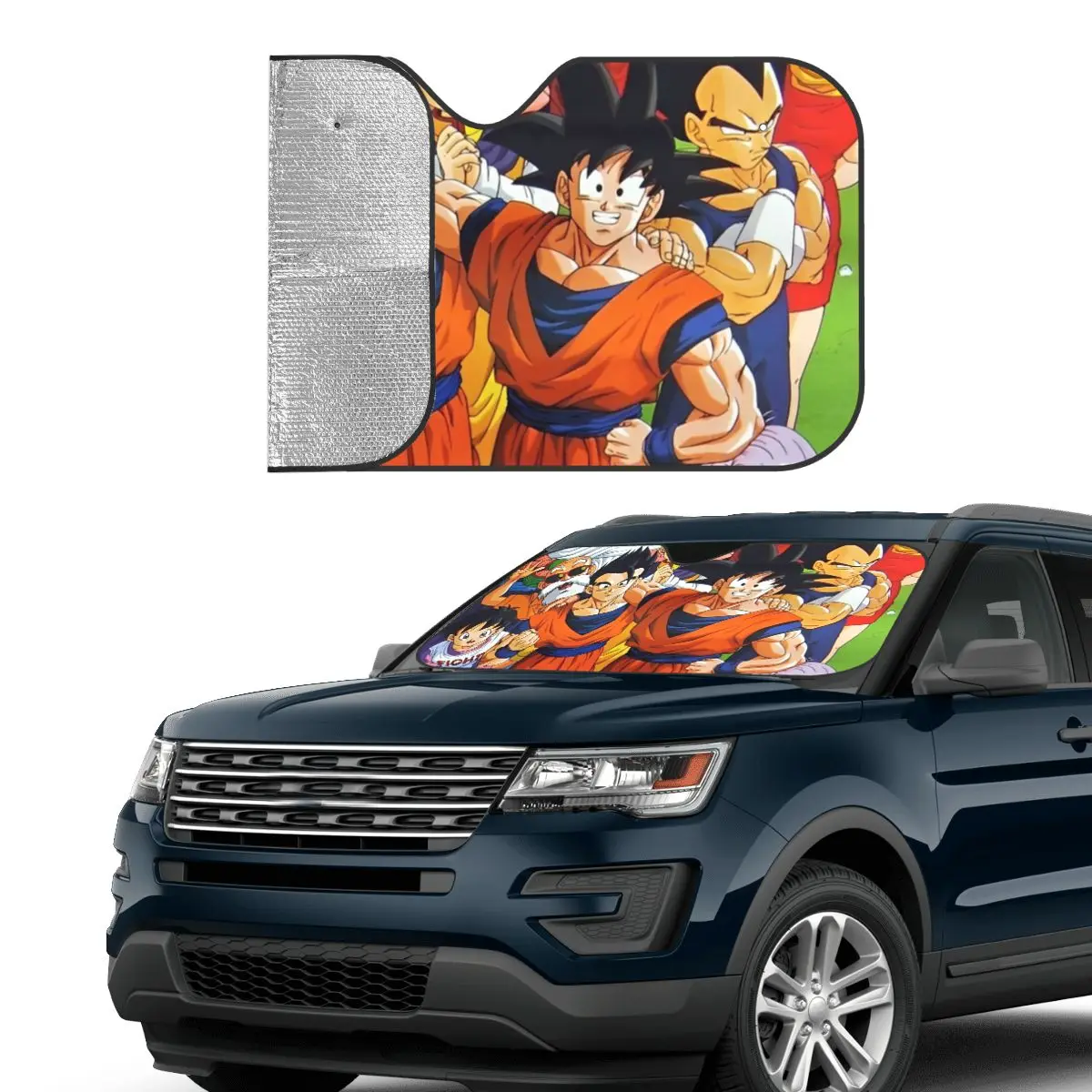 Dragon Ball Z Son Goku Anime Sunshade Windscreen Foldable Car Front Windshield 76x140cm Sun Visor UV Protector