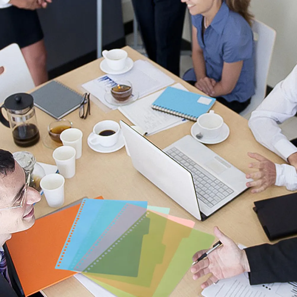 

12Sets Professional Plastic Index Dividers Color-Coded Writeable Tab Dividers for Reports Presentations Research Notebooks