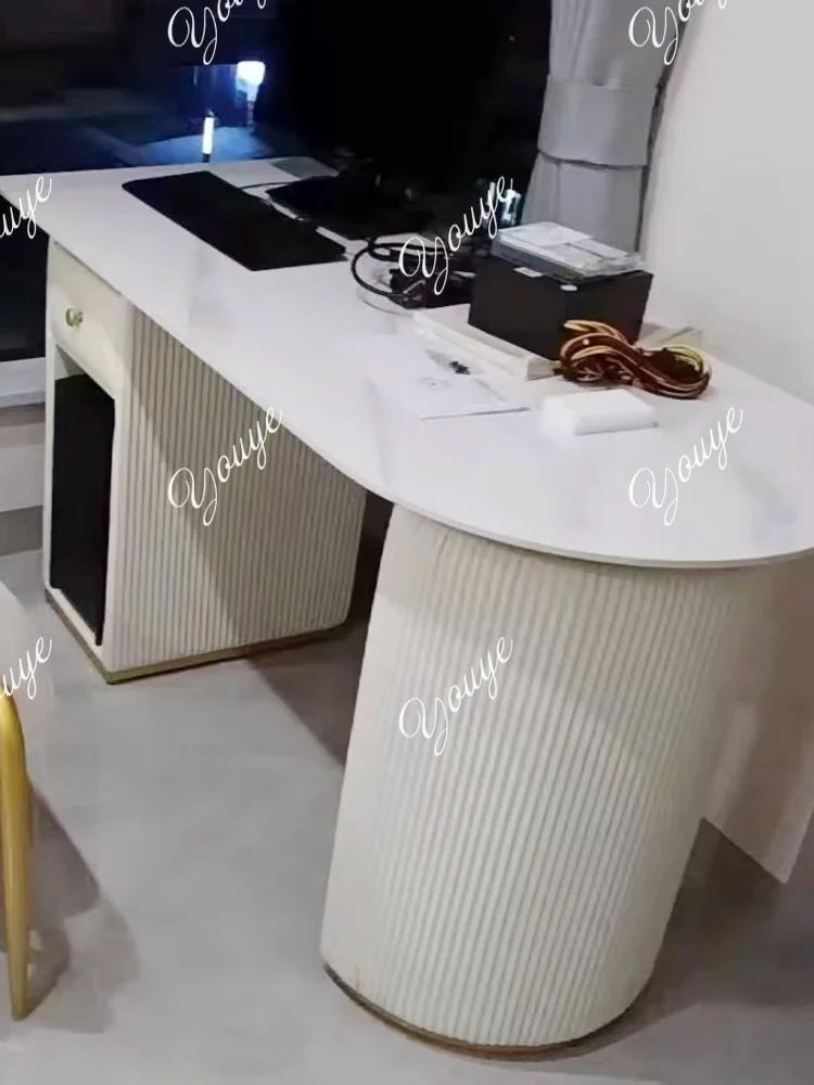 Cream wind rock slab desk light luxury consultation room reception desk simple fashion high sense designer