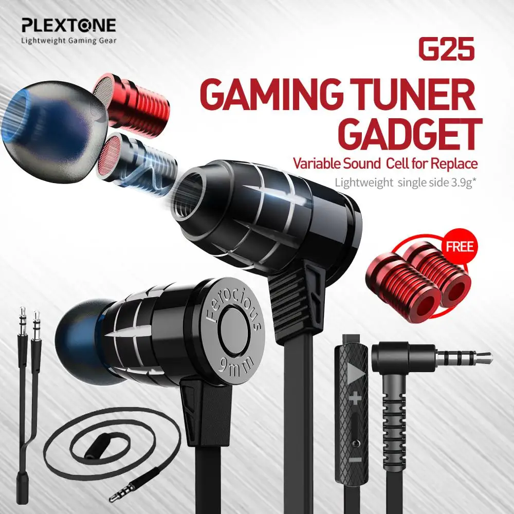 Gaming Headset G25 Heavy Bass Effect Magnetic Absorption Reduce Noise Side Type Guide Hole For Stereo Headphones Metal