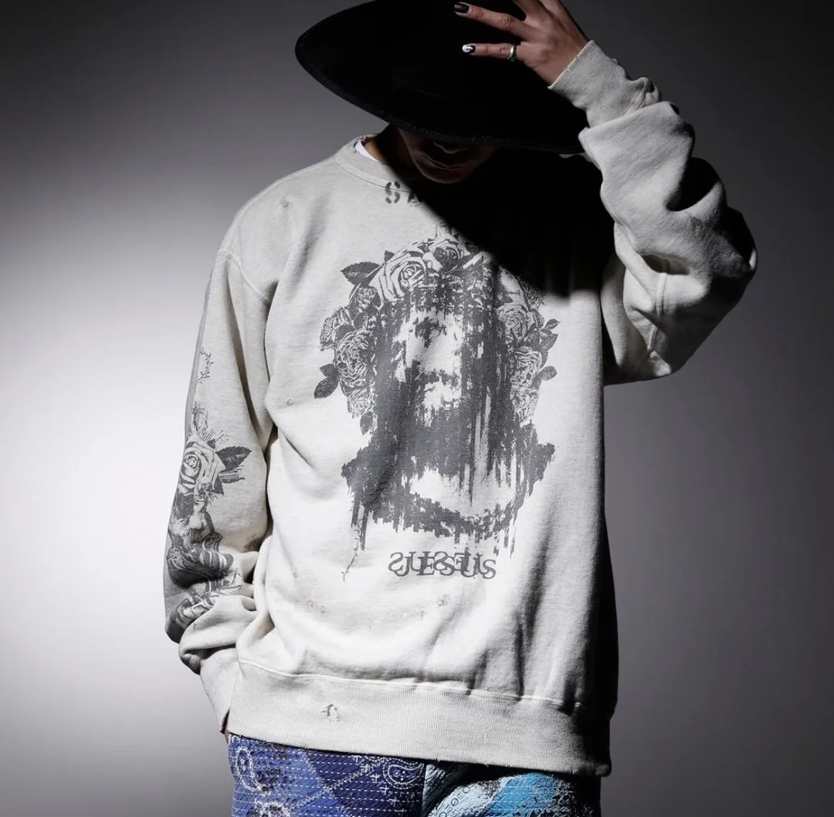 

Зимние потертые толстовки с принтом граффити и портрета Святого Валентина для мужчин и женщин, свободная хлопковая толстовка с капюшоном