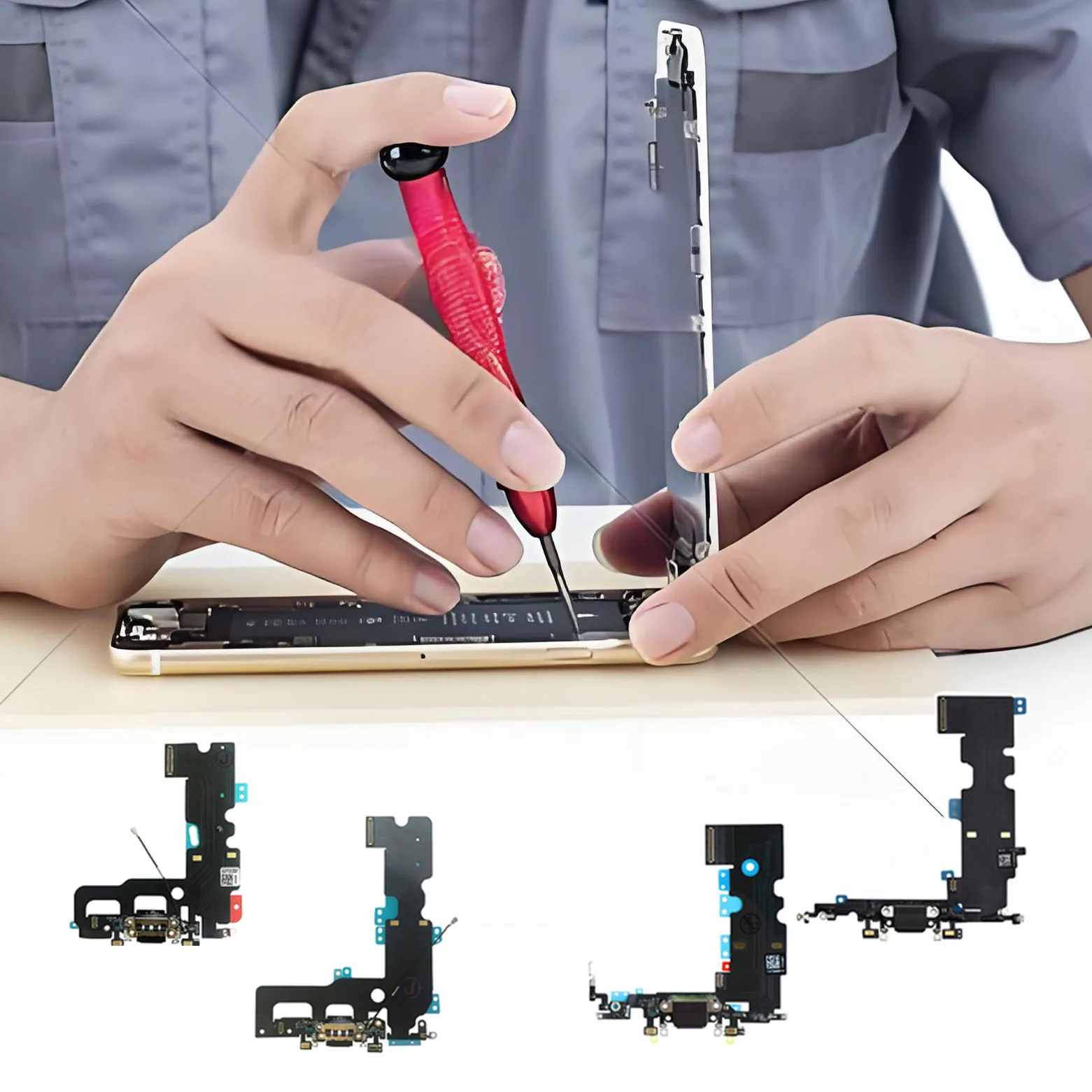 

Гибкий кабель порта зарядки для iPhone 7, 8 Plus X XR XS Max, разъем зарядного устройства для док-станции с заменой микрофона