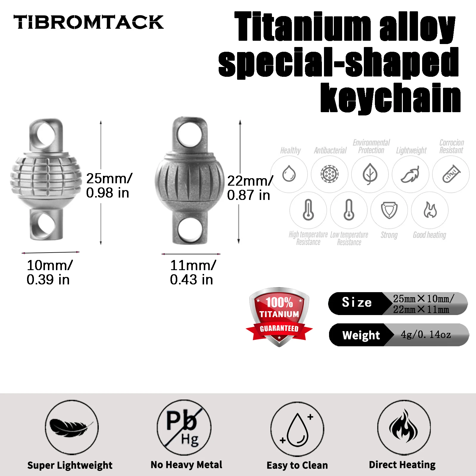 TIBROMTACK Gr5 Titanium Alloy Quick Release Keychain, Detachable Key Ring Quick Release