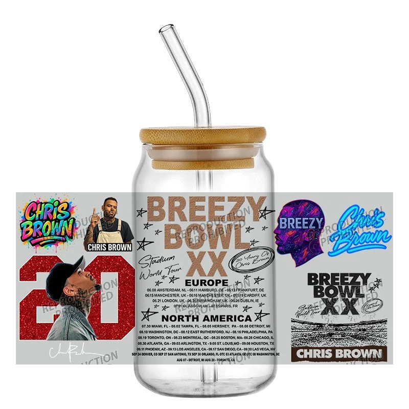 Popular hip-hop artist 16oz UV DTF Cup Wraps Durable Stickers For Mugs Bottles DIY Craft Handmade Creative Stickers