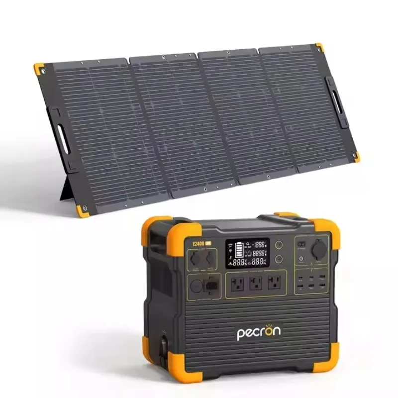 2400W Solar Generator with 200W Panel, 2048Wh LiFePO4 Battery, Portable Energy Station for Car Camping Outdoor Activities