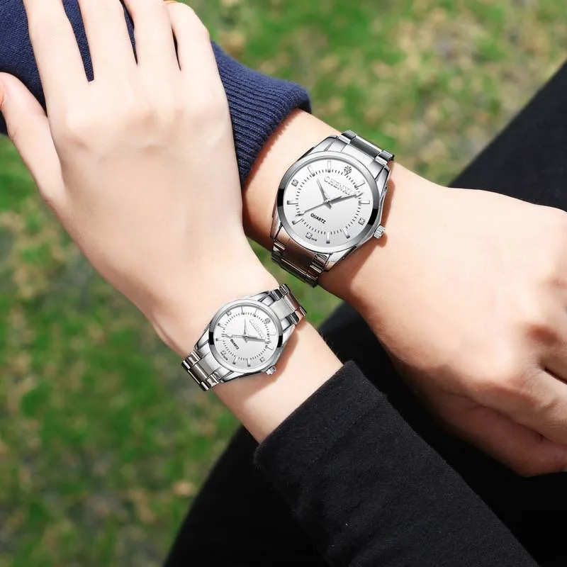 CHENXI 021B Couple's Watch Luxury Fashion Alloy Steel Quartz Watch For Ladies Casual Bracelet Waterproof Diamond Watches Gifts