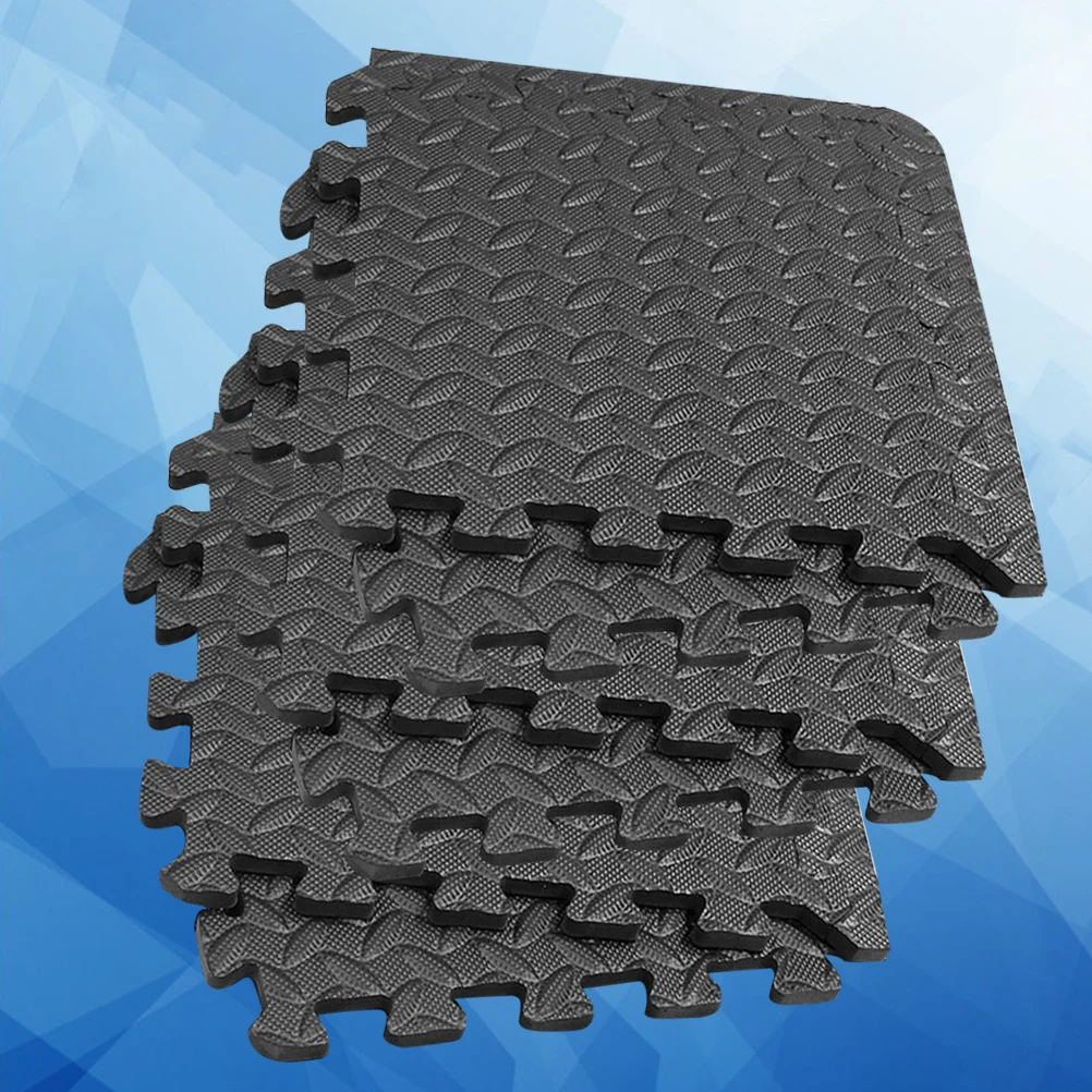 8pcs Eva Leaf Grain Floor Mats Splicing Gym Flooring Non-Slip Interlocking Tiles For Yoga Room Dance Studio Absorption Floor