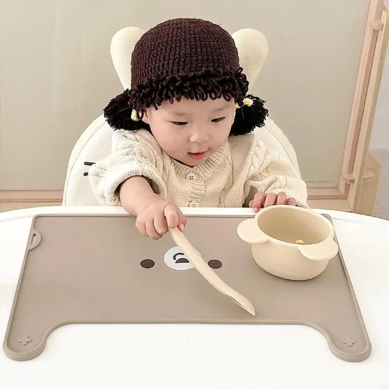 

Nonslip Silicone Baby High Chair Placemat Safe Dishwasher Friendly Includes Storage Strap for Secure Mealtime 15UB