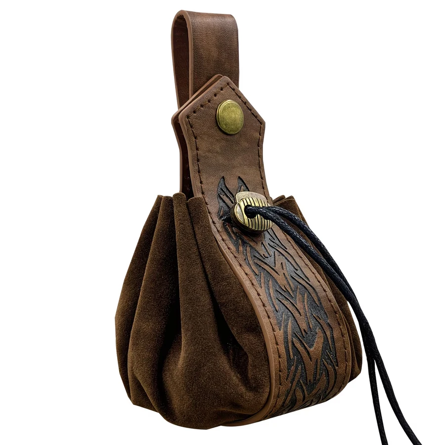 Wikinger-Stil Mittelalterliche Tasche zum Aufhängen am Gürtel, Münzbeutel, Vintage-Hüfttasche