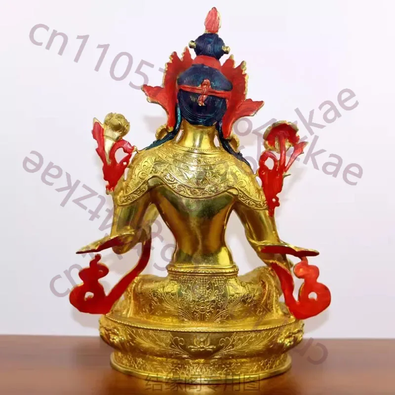 Compassionate Dual Embodiments: White & Green Tara Statue - Nepalese Gilded Copper, Bestows Longevity & Wisdom, Sacred Buddhist