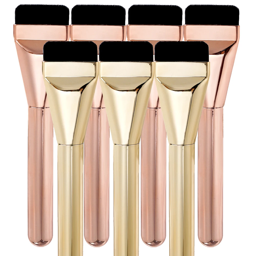 Een Lettertype Foundation Borstel Plastic Buis Lichtgewicht Ultra Dunne Platte Contour Borstel Goud Gezicht Contour Borstels Must-Have Make-Up Tool