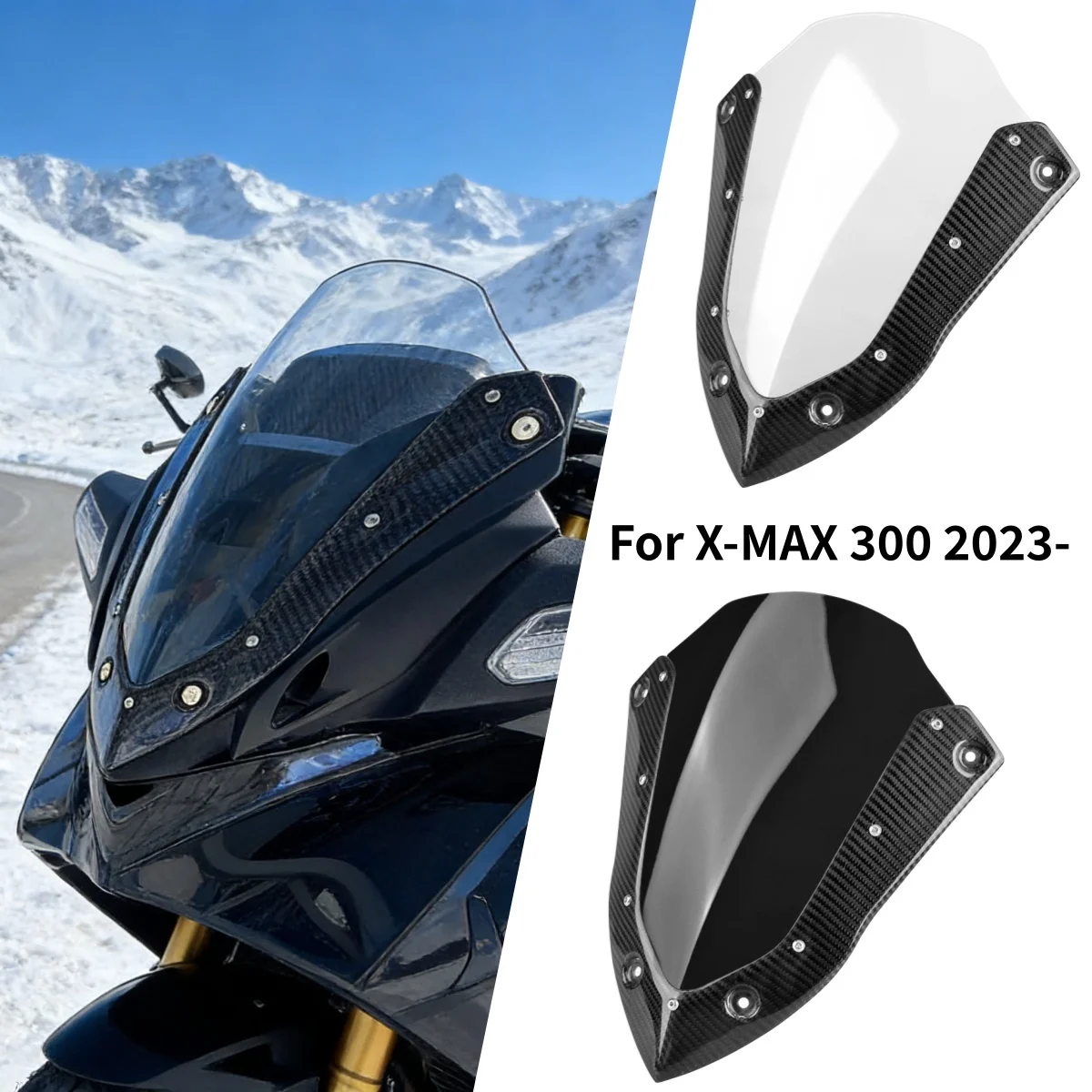 

New Motorcycle Front Sport Windshield Wind Deflector Fairing Windscreen For YAMAHA X-MAX300 XMAX300 X-MAX 300 XMAX 300 2023 2024