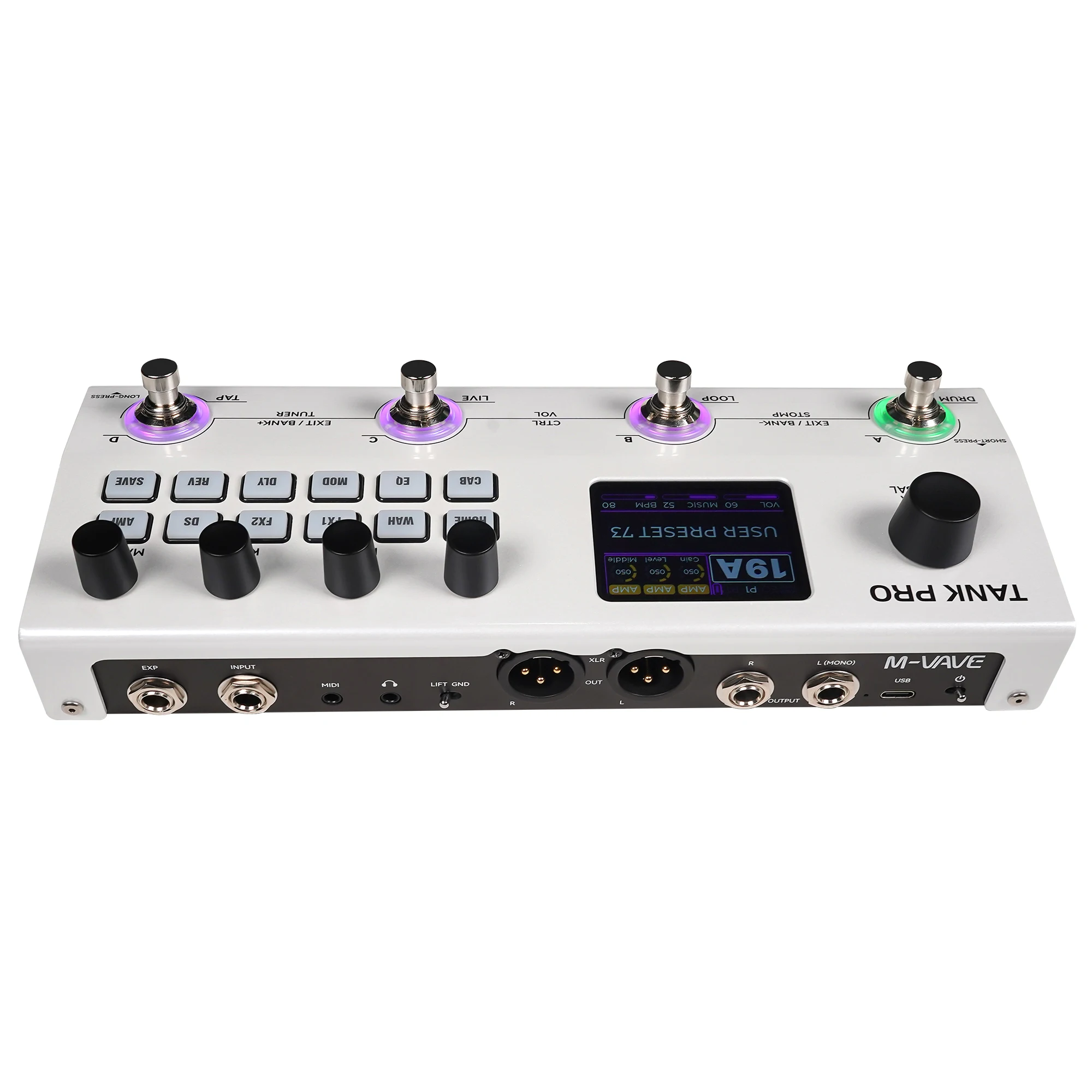 M-VAVE TANK PRO Guitar Multi-Effector Pedal W/Free Picks, AI