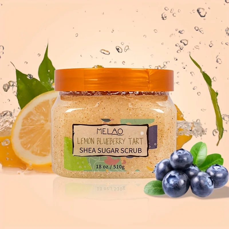 Vegan Mango Lemon Blueberry Strawberry Exfoliator Body Scrub Whitening Organic Face Shea Sugar Body Scrub