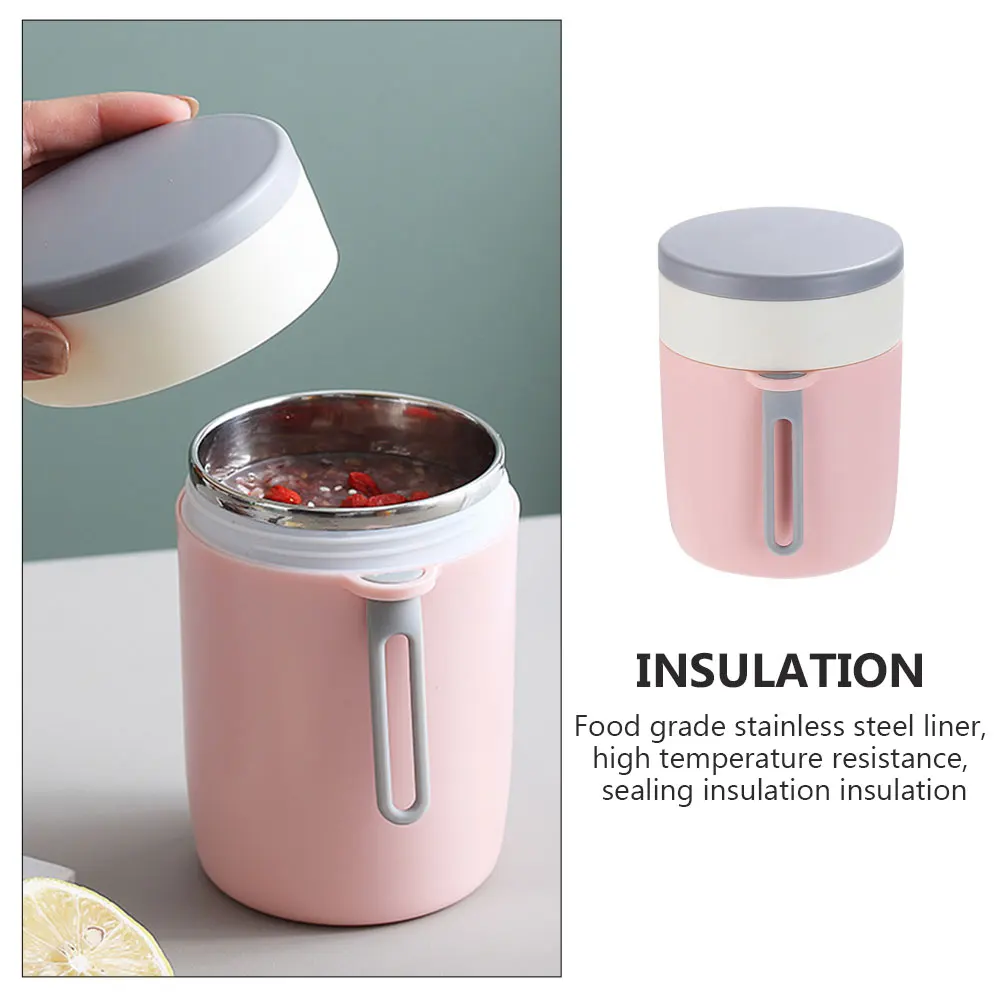 

Insulated Soup Thermal Breakfast Leakproof Porridge Cup With Spoon Sealing Portable Food Cup For School Work Picnic