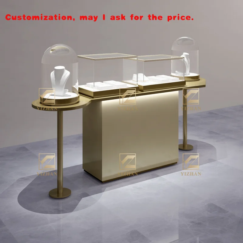 

на заказ. Роскошный розничный металлический и стеклянный счетчик, витрина для ювелирных изделий, дизайн шкафа.