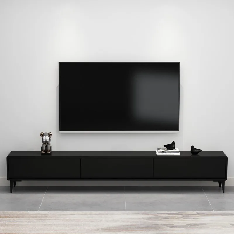 Solid wood TV cabinet living room home 2025 new modern simple small apartment black coffee table TV cabinet combination