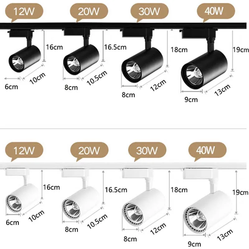 LED Spotlights 220V Set Track Lights Spot Led COB Track Lamp 12/20/30/40w For Kitchen Clothing Shop Store Home Spots Light Rail