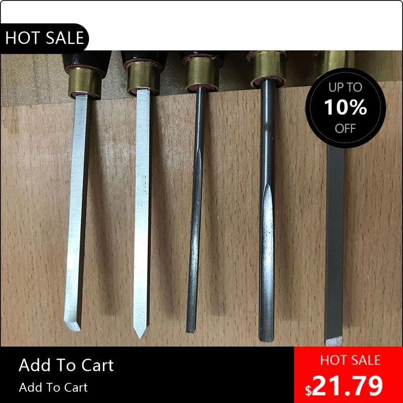 

818003 5 шт., набор долот для токарного станка из высокоскоростной стали, деревообрабатывающий токарный ручной полукруглый нож, инструмент для деревянных изделий