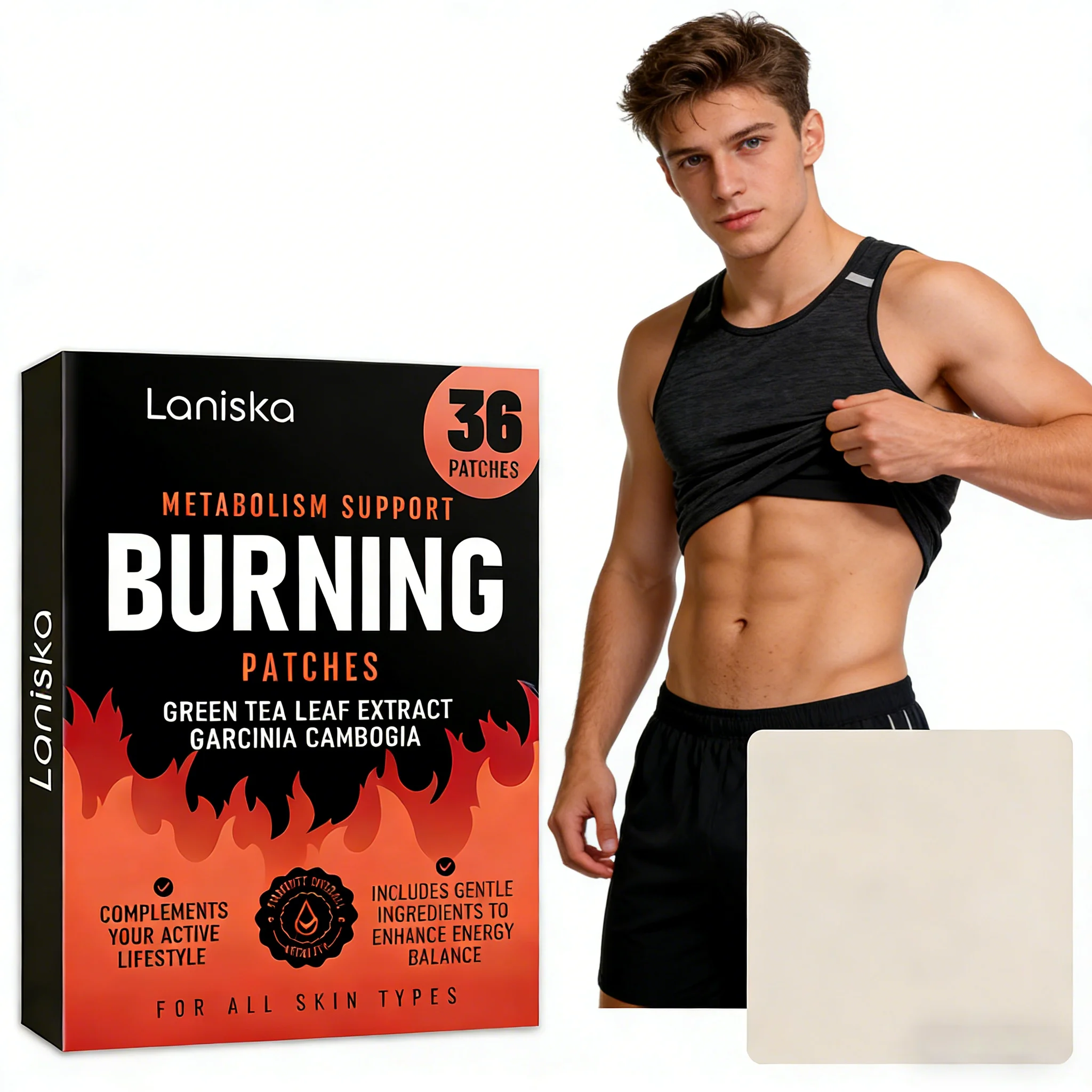 Fat Control Patch Abdomen Treatment Upper Arm Thigh Slimming Reduce Appetite Tightening Body Metabolism Support Burning Patches