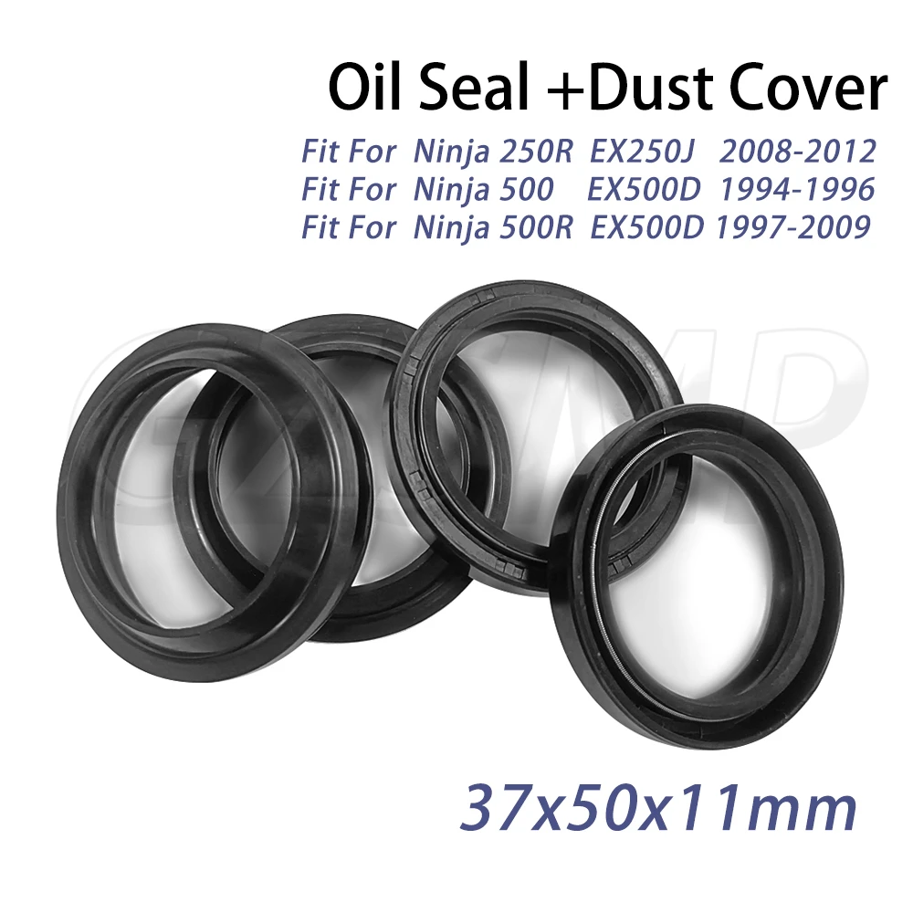 

Motorcycle Front Fork Oil Seal 37x50x11 Dust Seal Fit for Kawasaki Ninja 250R 08-12 Ninja 500 500R EX500D EX 250 500