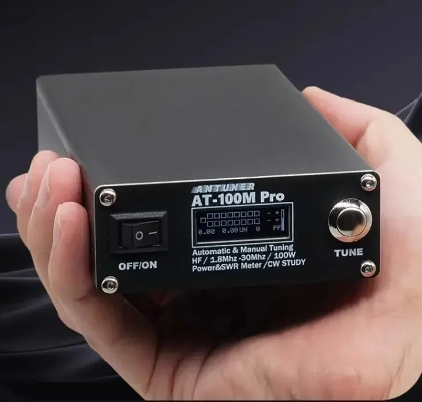 AT-100M Pro 100W 1.8MHz-30MHz ATU-100 ATU-100M  QRP Antenna Tuner Morse Code  SWR Meter Power Meter  For HF Radio BB