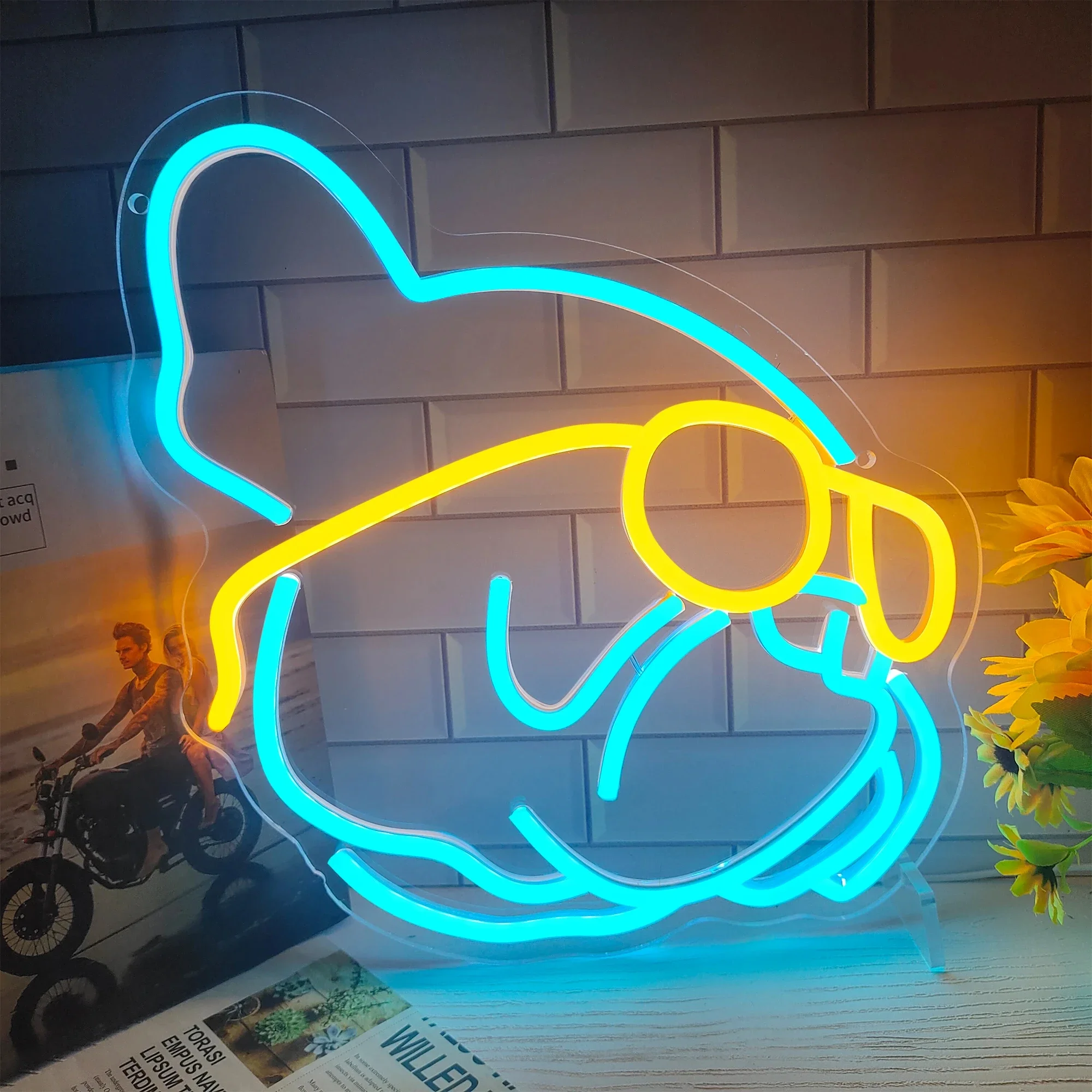 

Французский бульдог, неоновая вывеска, USB с регулируемой яркостью, светодиодная неоновая вывеска, украшение на стену для мужской пещеры, спальни, гостиной, подарки на день рождения