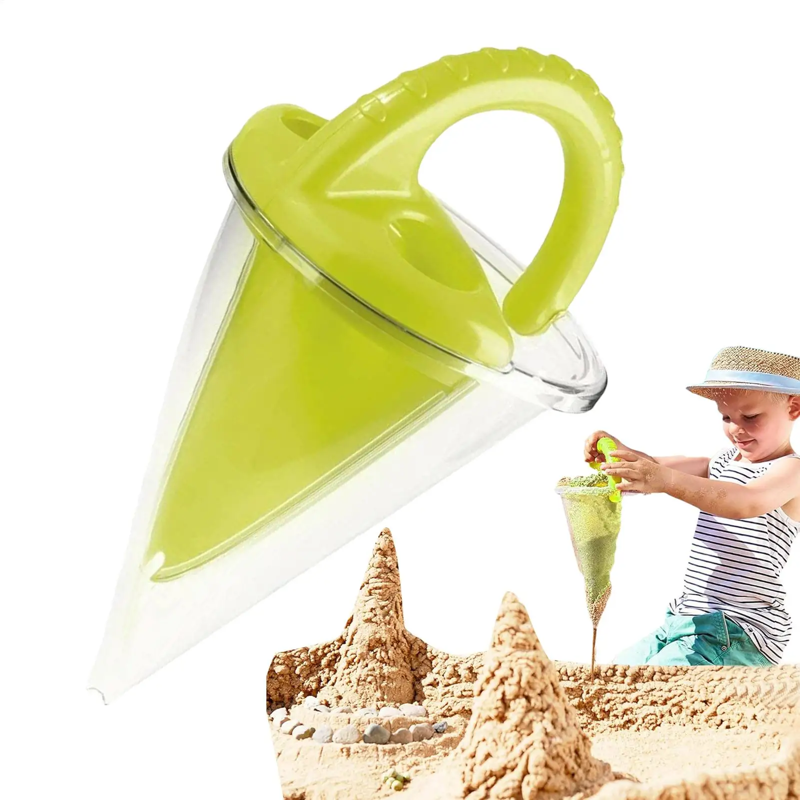 1 unidade Funil de Areia Portátil para Praia, Brinquedo Criativo para Crianças e Família, para Empilhar Areia e Evitar que Saia