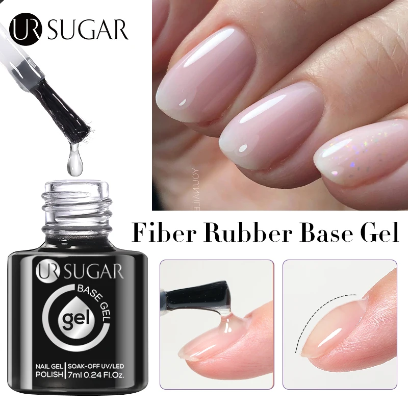 UR SUGAR 7ml Fiber Repair Base Gel for Damaged Thin Nails Founctional Nail Gel Polish Soak Off Vanish Nail Art Manicure Tool