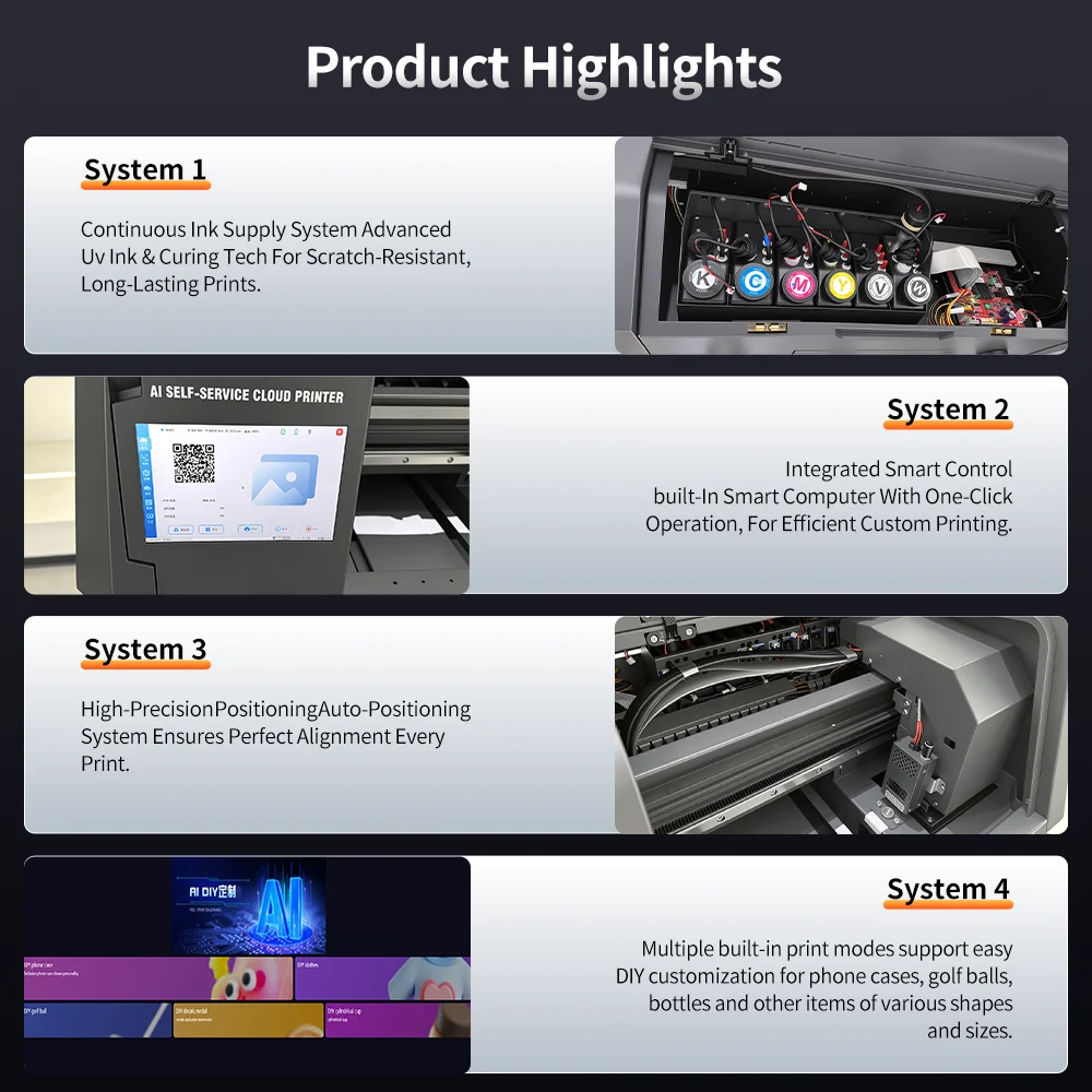Automatic 2 In 1 UV DTF Printer For Stickers Crystal Labels Transfer DIY Glass Wood Metal Multifunction Laminating