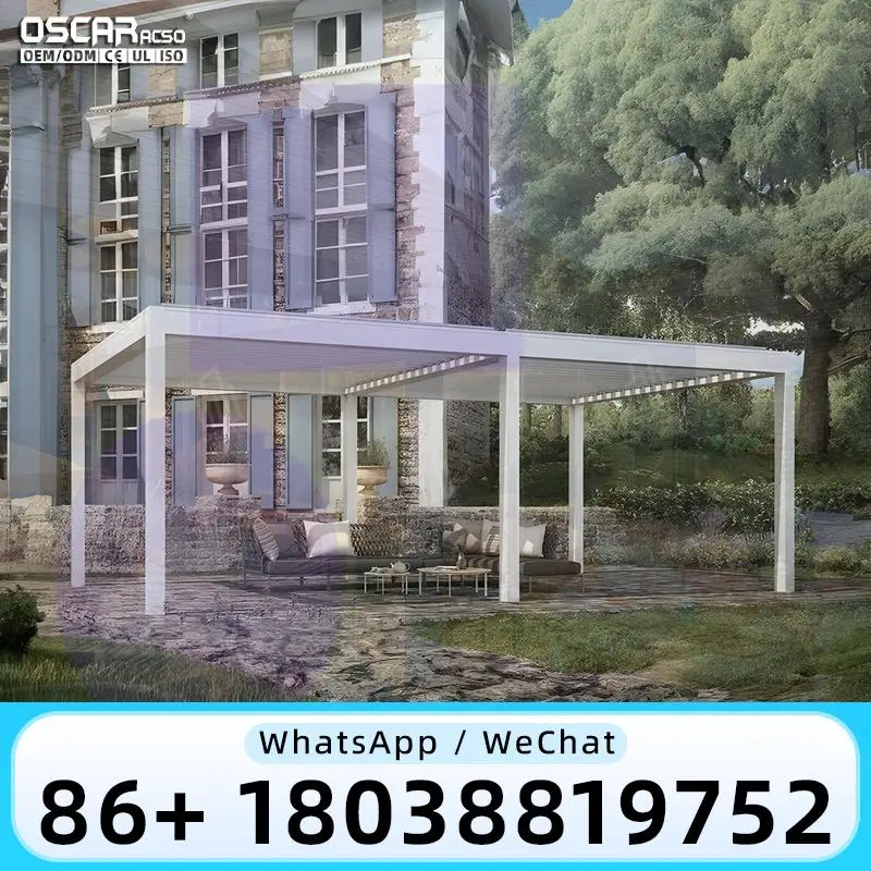 Motorized Outdoor Roller Blind Waterproof Zip Screen for Aluminium Pergola Balcony Use pergola