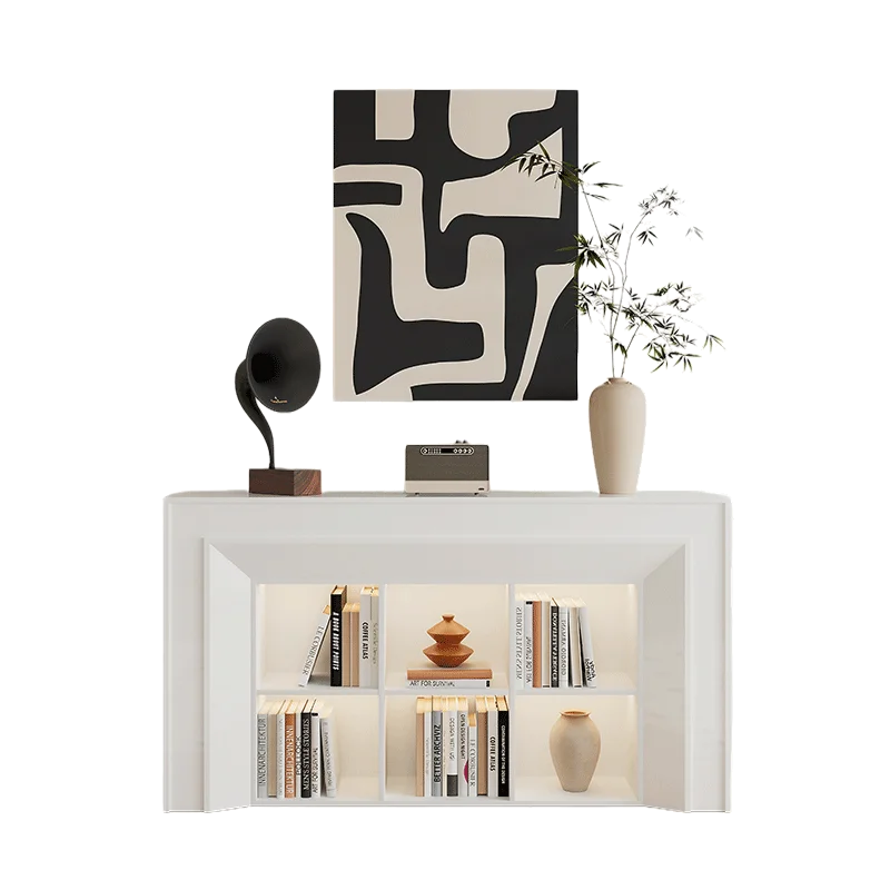 

French Nordic Cream Style Fireplace Cabinet Storage Decorative Porch Storage Bookshelf
