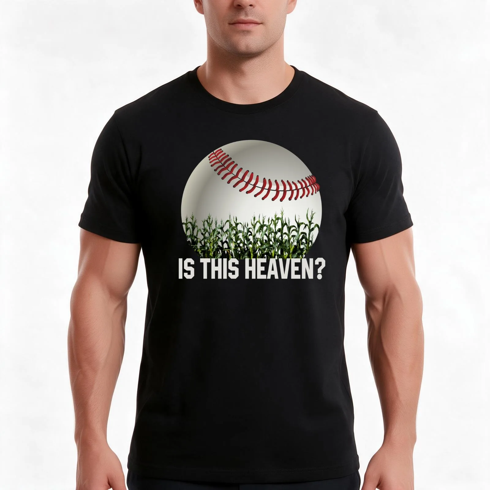 Is This Heaven? No It's Iowa Corn Field Of Baseball Dreams T-Shirt, Summer Casual Cotton Tee, Oversized Streetwear Tops
