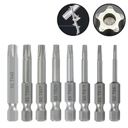 Juego de puntas de destornillador magnético, vástago hexagonal 1/4, puntas de destornillador Torx de cinco puntos T8/T10/T15/T20/T25/T27/T30/T40, 8 Uds.