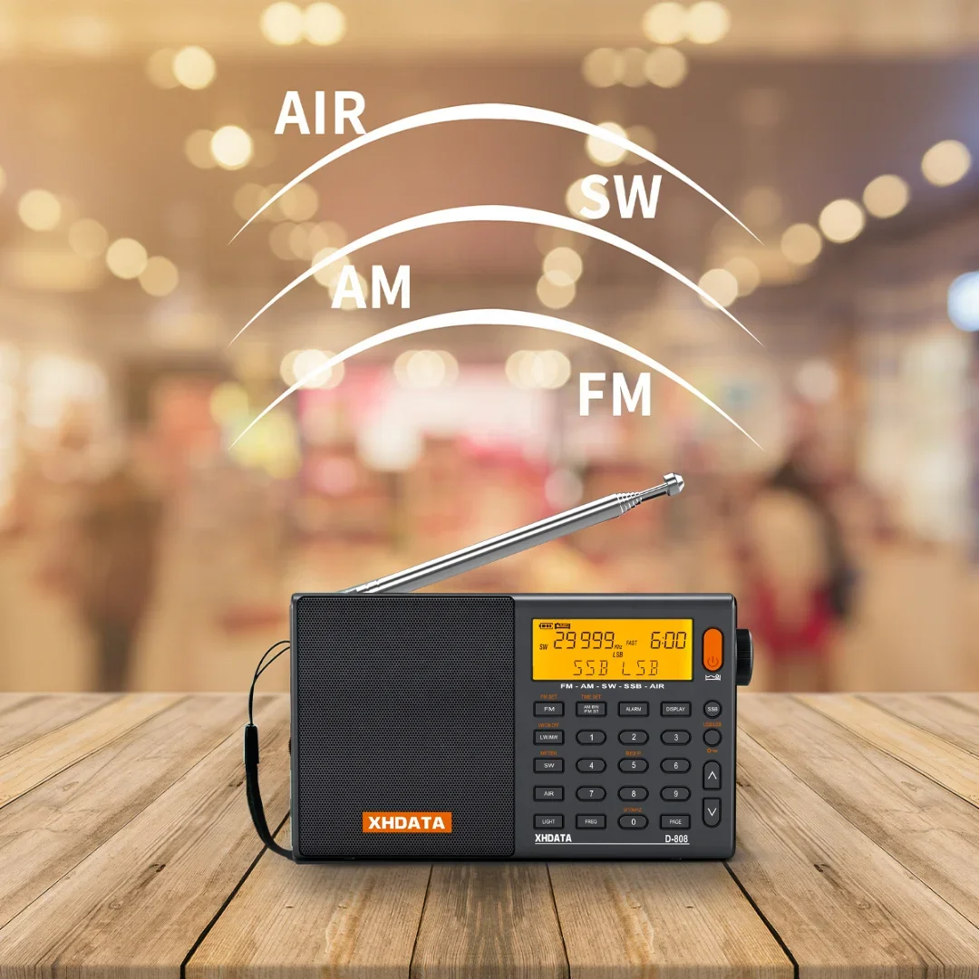 

XHDATA SIHUADON D-808 Digital Portable Classic Radio AM/FM/SW/LW/SSB World Full Band Airband Aviation Receiver Mini SSB Speaker