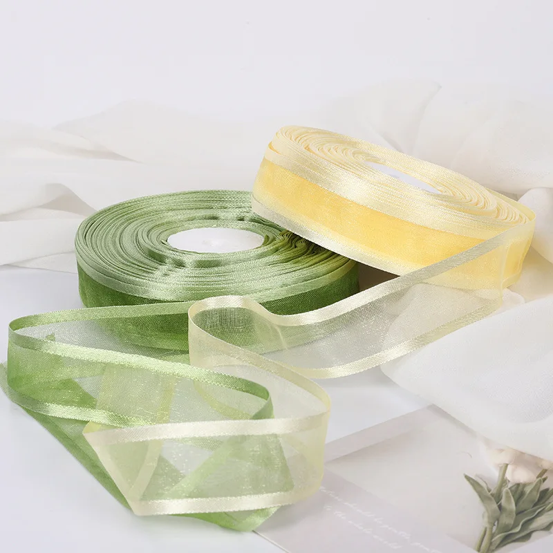 

5rolls/Lot (50Yards/Roll) 25mm Broadside Organza Ribbon Bow Wedding Christmas Decoration Handmade DIY Wrapping Crafts Wholesale