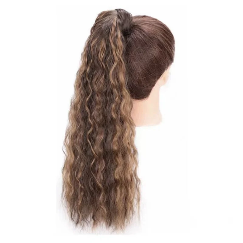 Synthetic wig corn perm Velcro hair extensions ponytail wig for women