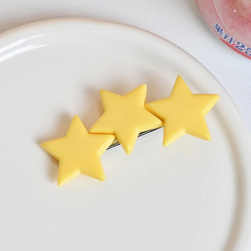 Pince à cheveux étoile jaune pour filles, épingle à cheveux étoile, Barrettes étoiles pour enfants