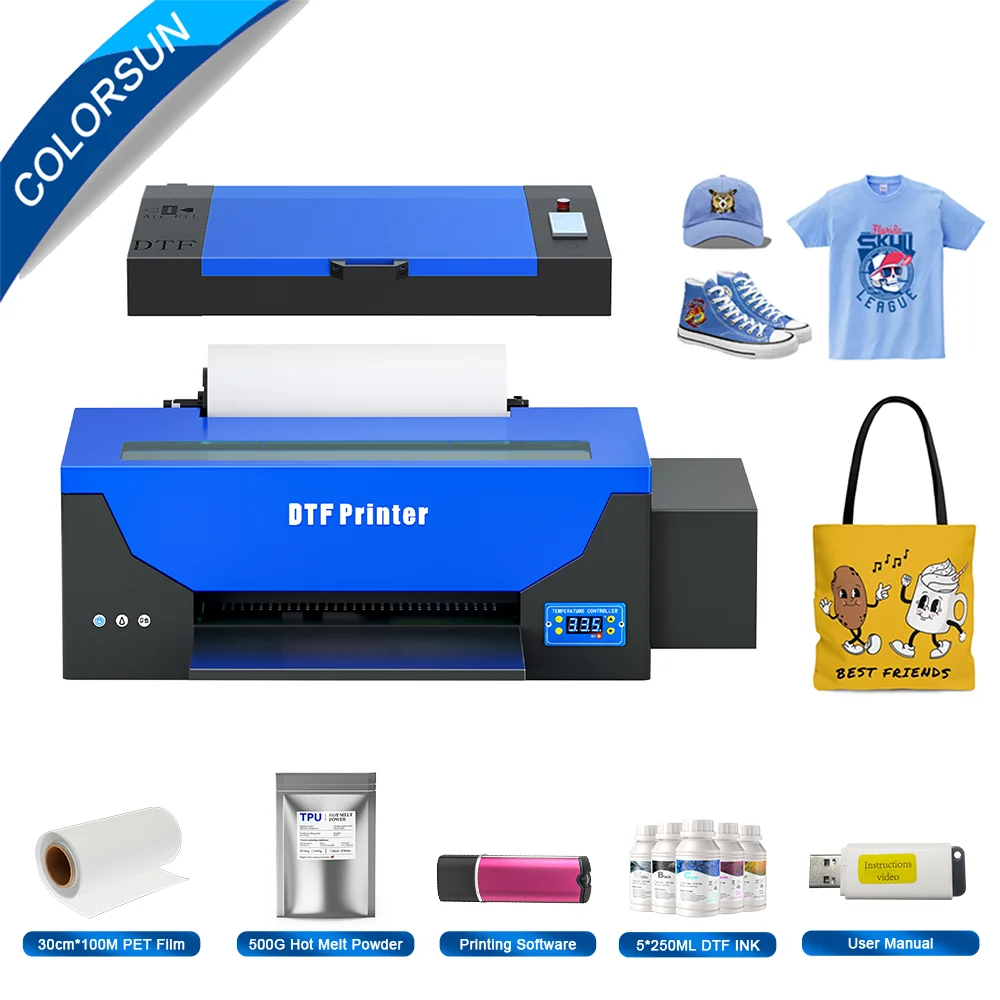 Colorsun A3 dtf Printer For Epson R1390 impresora a3 DTF Printer Direct to Film transfer T-shirt Printing Machine For T-shirt