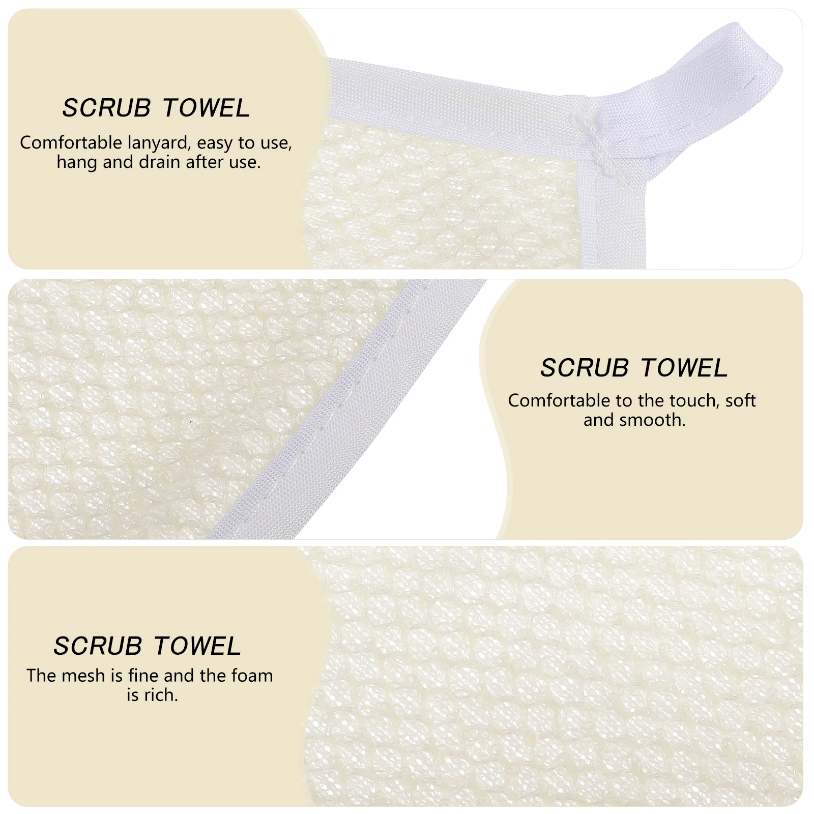 

6Pcs Exfoliating Bath Cloth Shower Towel Vigorous Scrubbing Portable for Hotel Stays Trips Bath Brush Scrub Towel