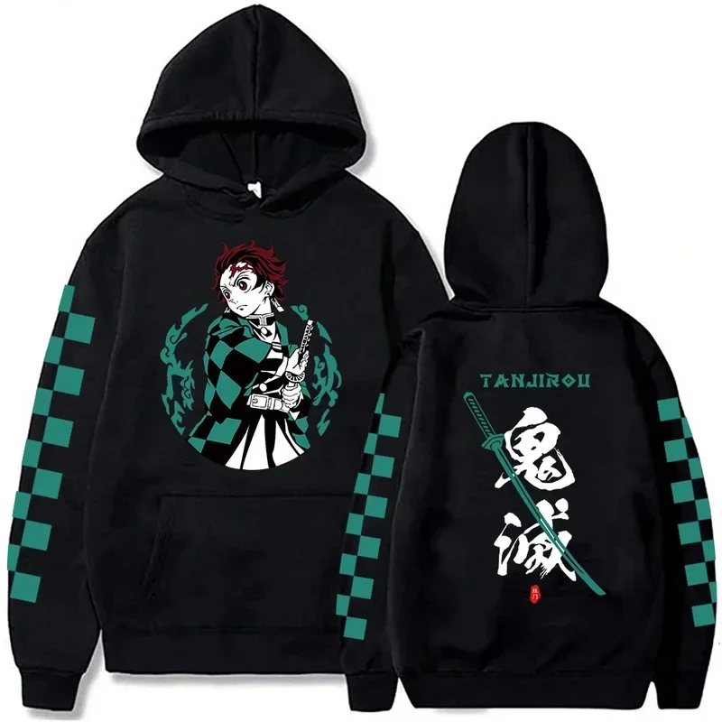 Demon Slayer Japan anime plus size felpa con cappuccio tanjiro Kamado uomo donna felpe Y2K Harajuku unisex pullover casual vestiti top