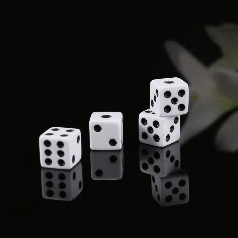 100 peças cubo jogo tabuleiro ângulo reto plástico, dados canto quadrado, 8mm/0,31 pol.