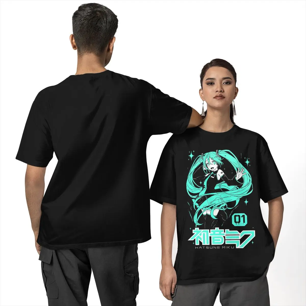 Hatsune Miku Anime T Shirt Men\'s Cotton Top Tee Aesthetic O-neck Short Sleeve