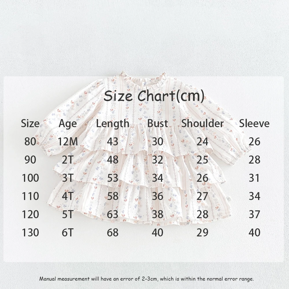 MILANCEL Kinderkleid Herbst 1-6T Süßes Blumenkleid für Mädchen Lose Kinderkleidung Koreanische Version Mädchen Prinzessinnenkleid – Detail 2
