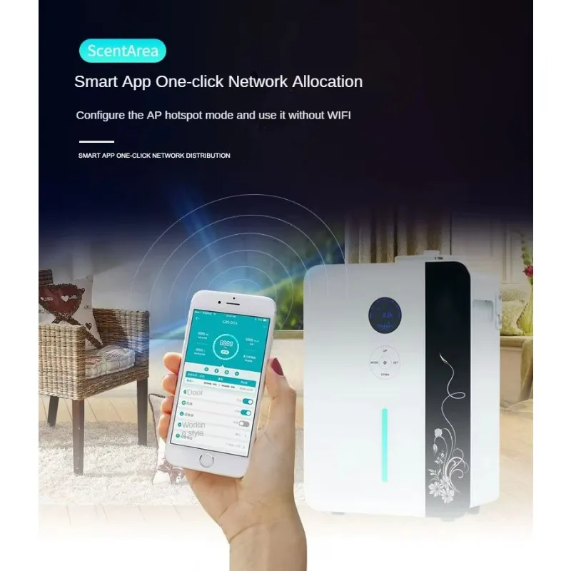 Große Fläche Elektrische Ganze Schwarz Ätherisches Öl Aroma Diffusor Maschine Hotel APP Steuerung HVAC Duft Diffusor