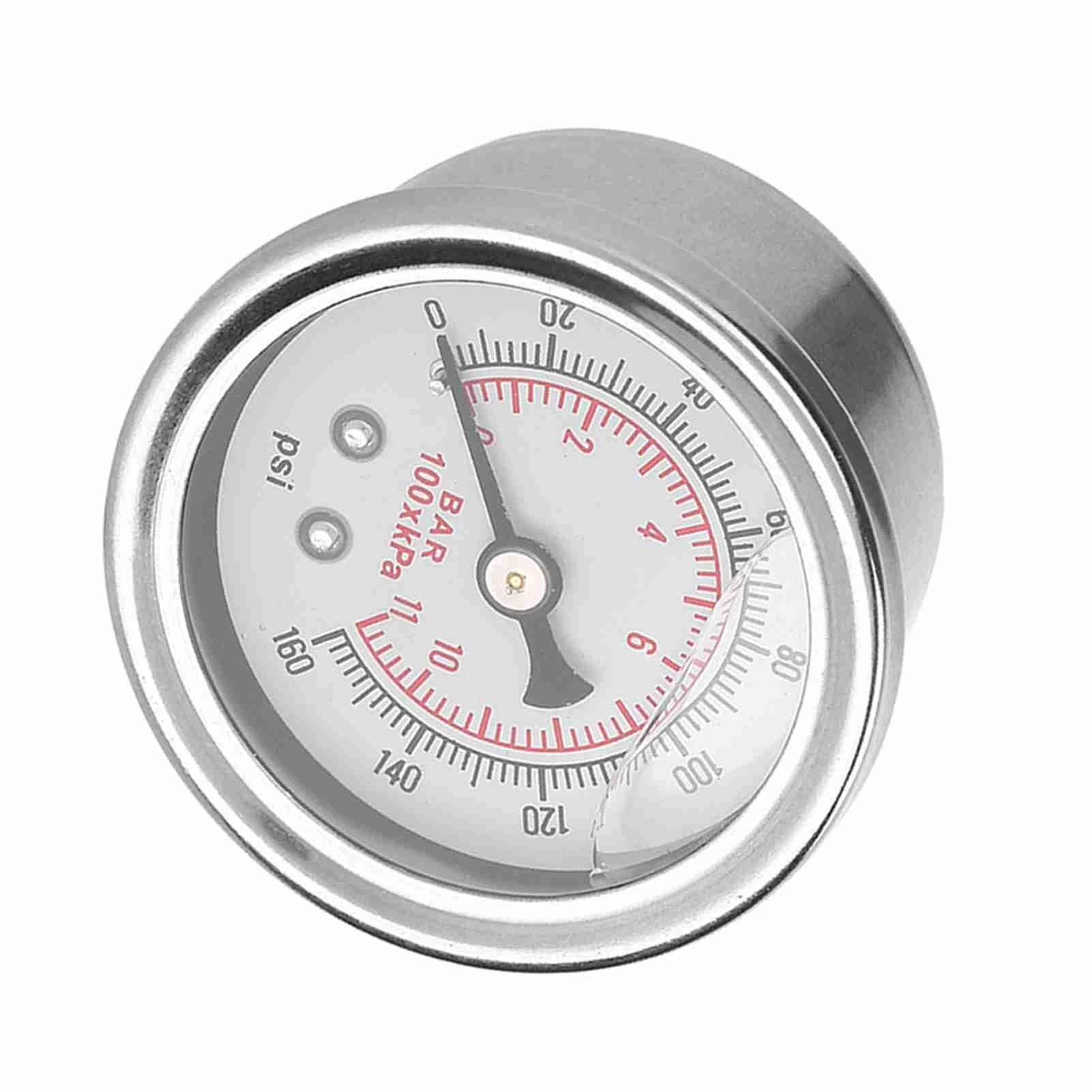 0-160 PSI/bar Car Fuel Pressure Regulator Gauge Liquid Fill Fuel/Oil Meter