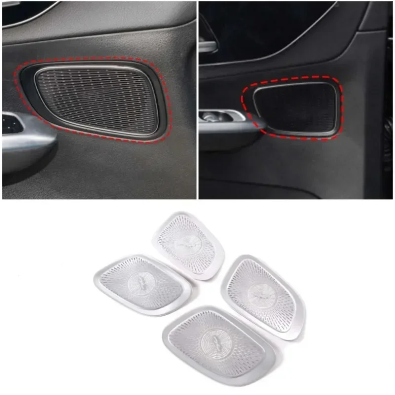 

For Mercedes Benz GLC X254 23-24 Stainless Steel Silver Car Audio Speaker Door Tweeter Frame Cover Trim Sticker Car Accessories