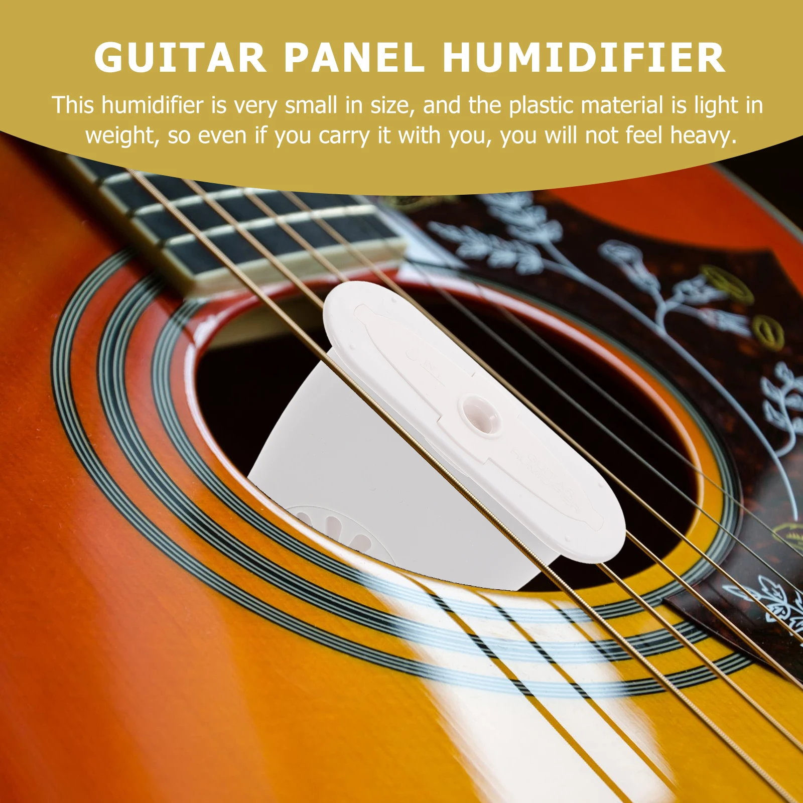 

Small Guitar Humidifier Portable Sound Hole Cover Moisture Cream White Plastic Acoustic Accessories
